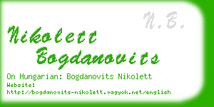 nikolett bogdanovits business card